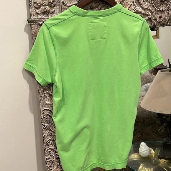 Abercrombie & Fitch L lime green muscle cotton short sleeve tshirt raised logo - Picture 5 of 8